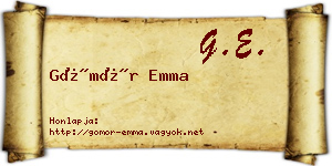 Gömör Emma névjegykártya